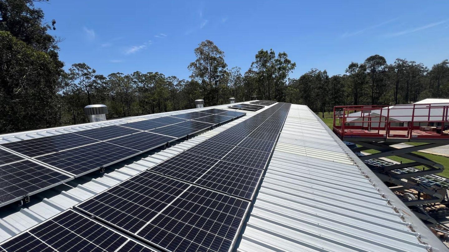 Rooftop solar array on a Greenbank property in Logan