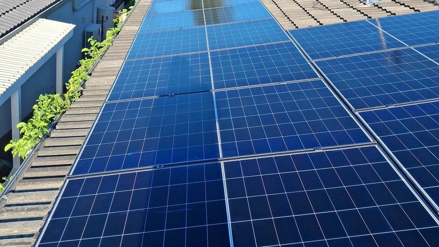 Rooftop solar panels on a tiled roof at a Labrador home on the Gold Coast