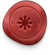 Red wax seal with a star-shaped or asterisk-like emblem in the center.
