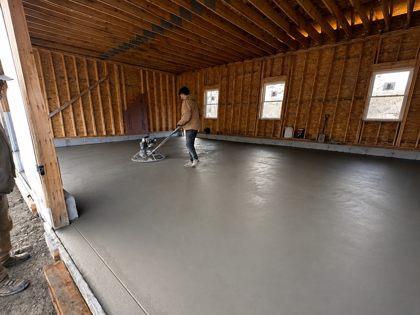 after concrete pad