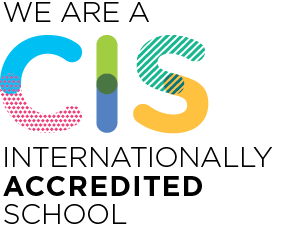 "We are a Council of International Schools (CIS) internationally accredited school" logo