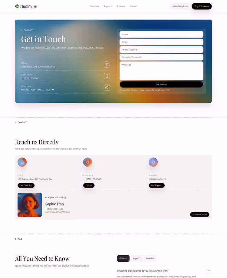 Thinkwise consulting website template