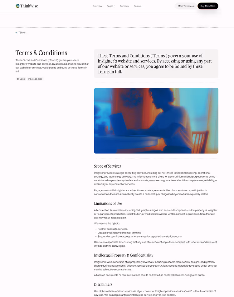 Thinkwise consulting website template