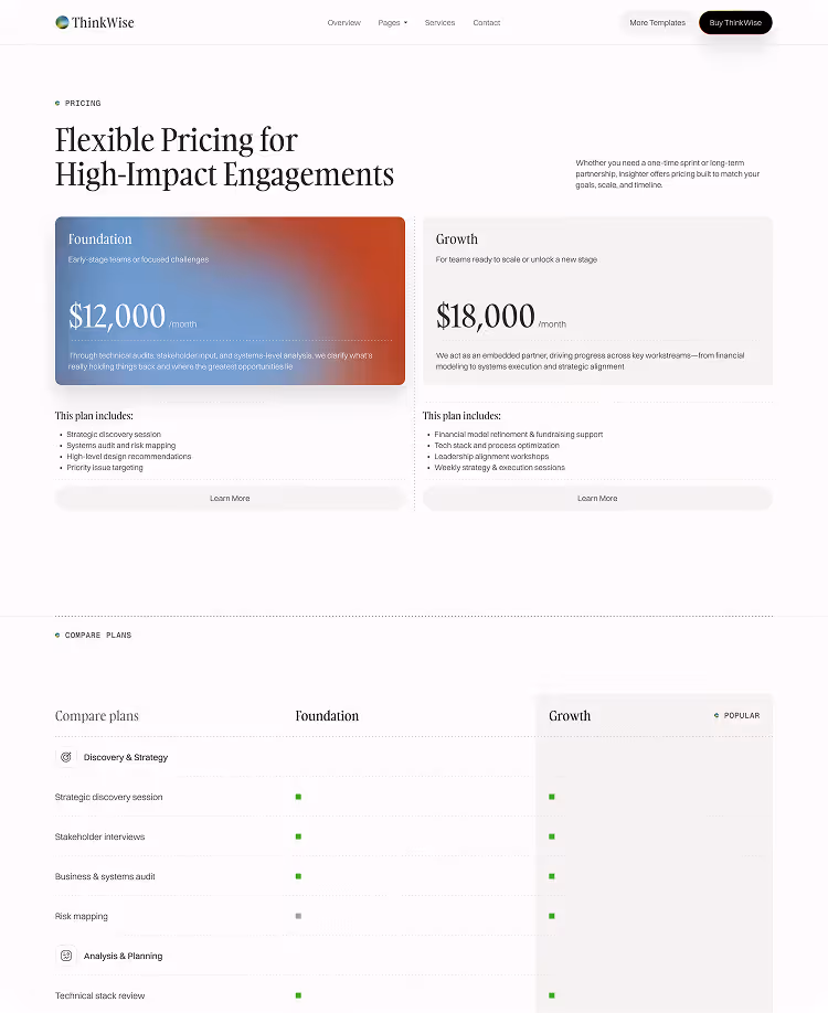 Thinkwise consulting website template