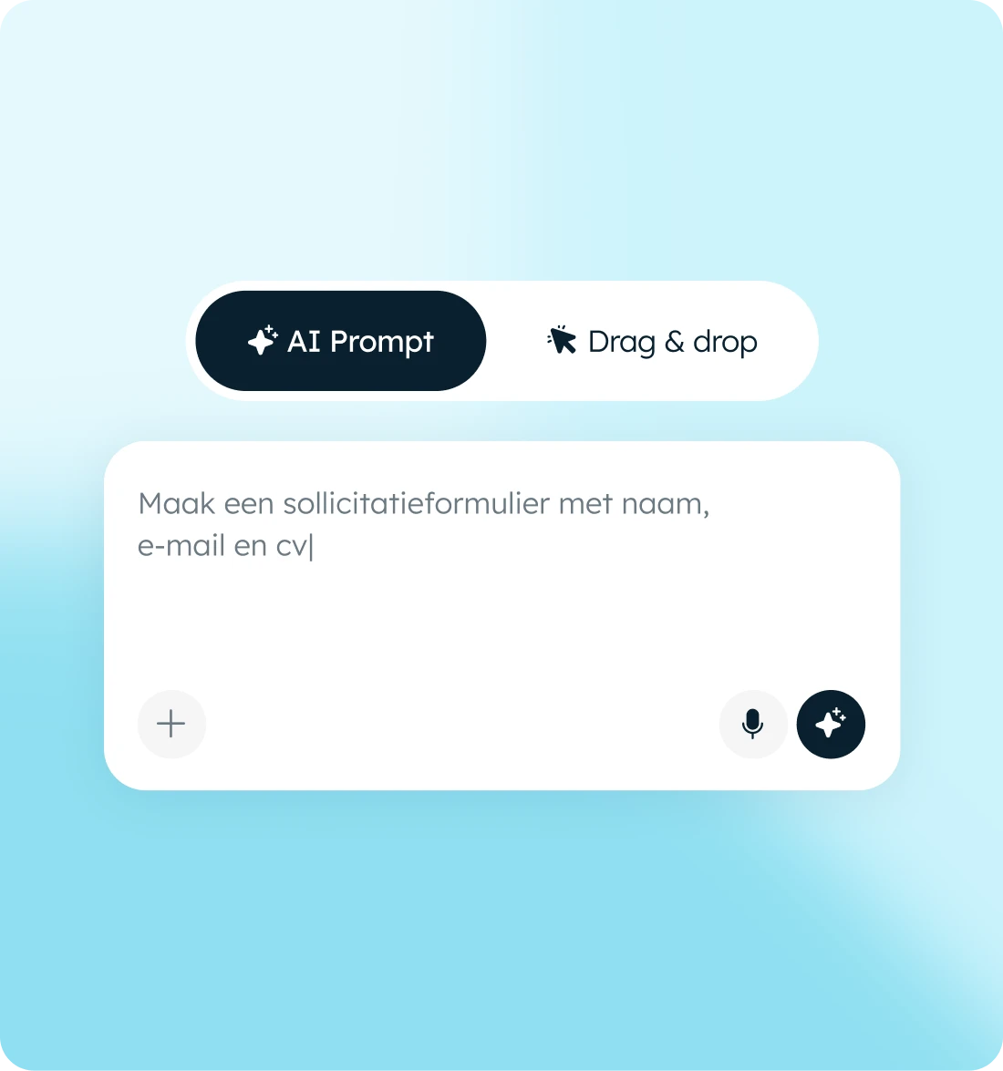 AI prompt building a solicitation form with Minggo