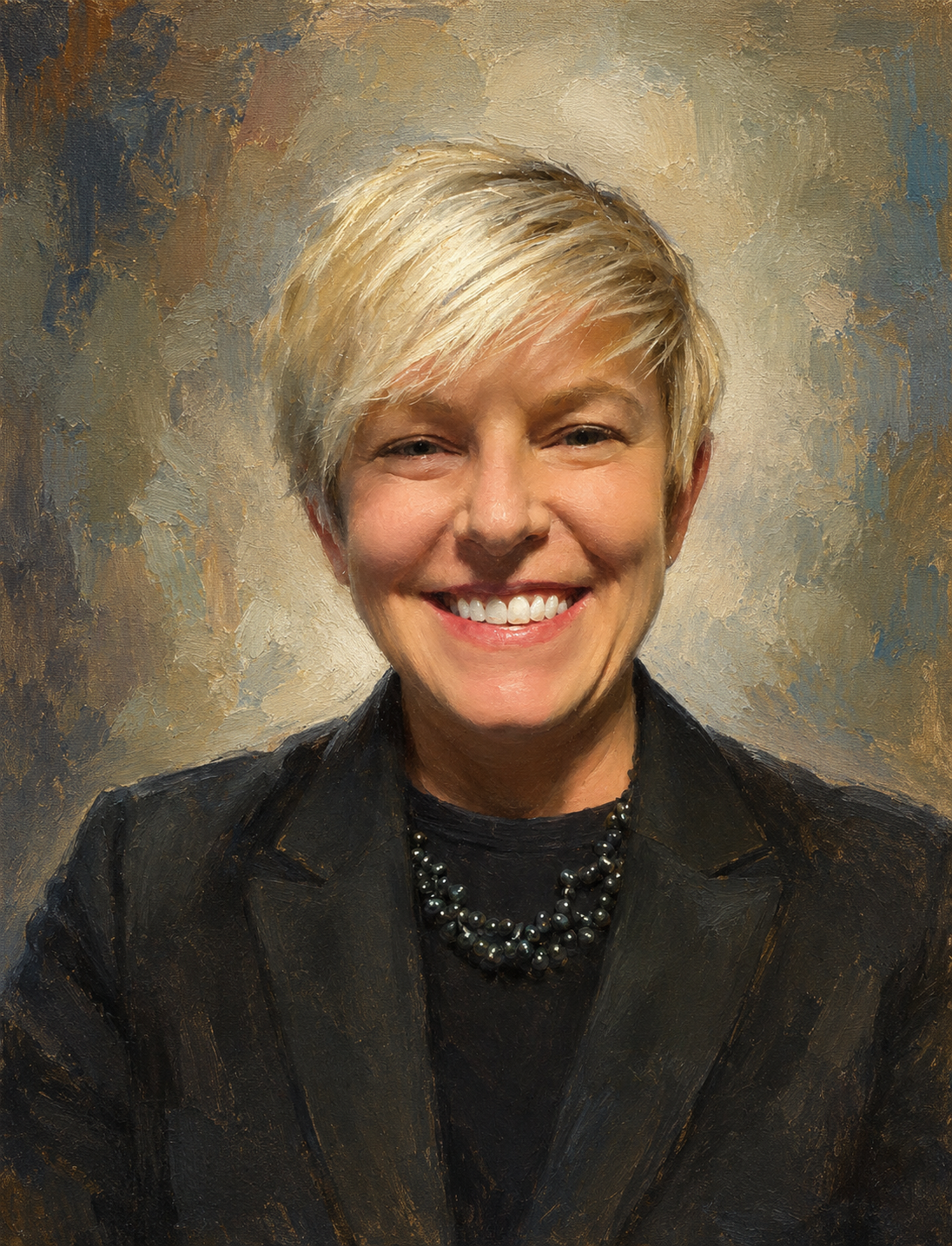 Artist Noell Tarpey in the studio