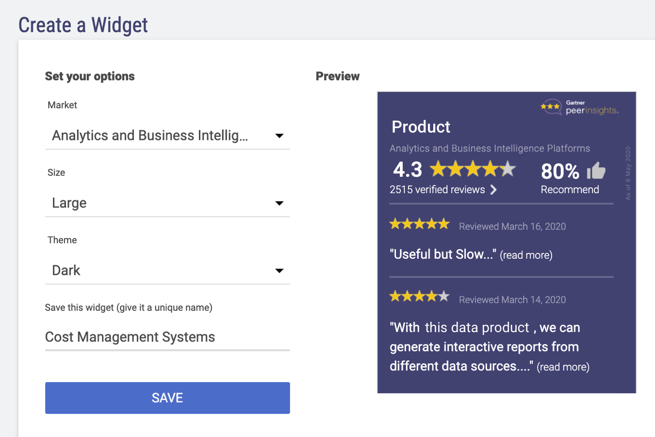  modulo di feedback di esempio per recensioni Gartner