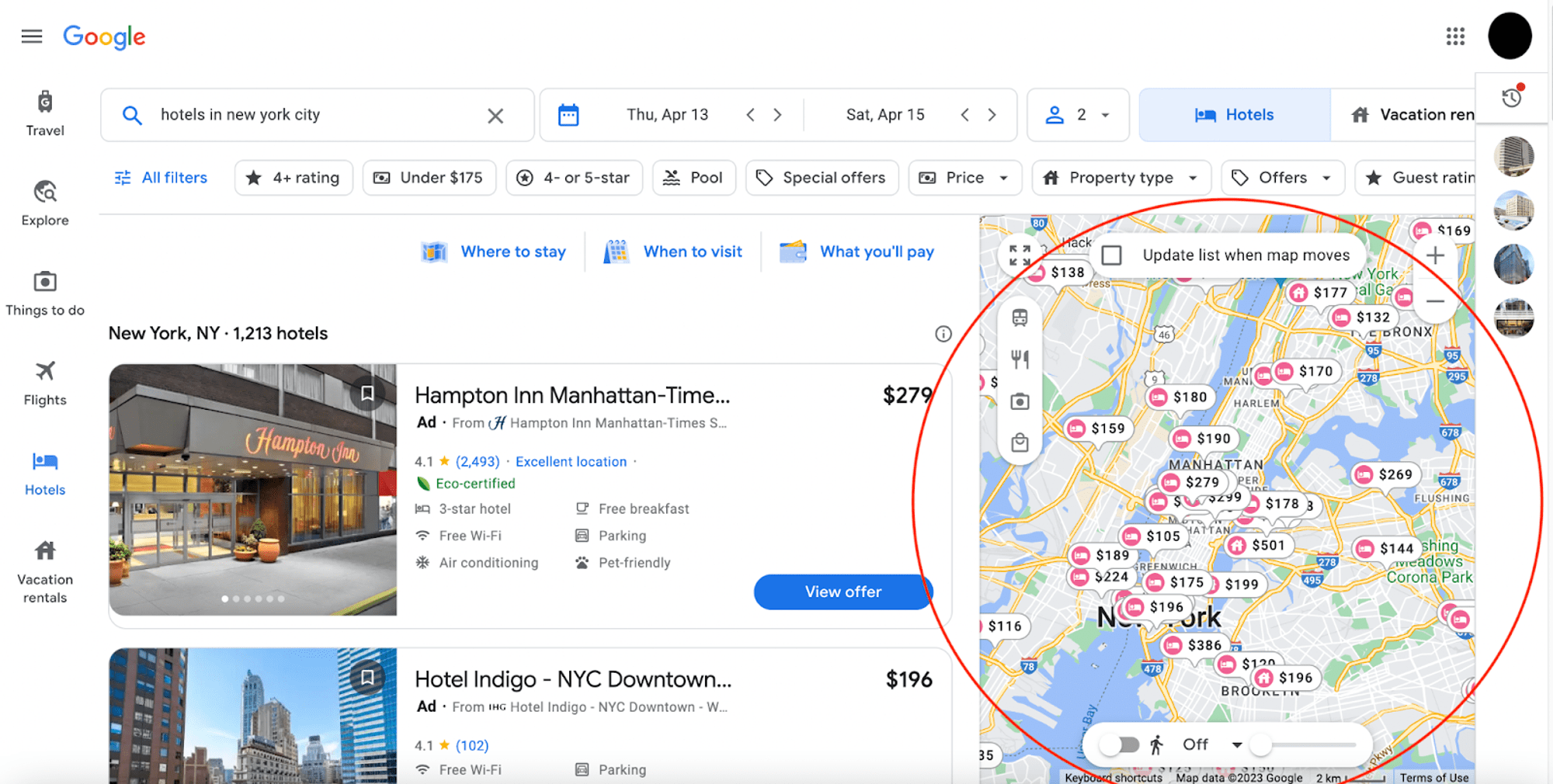 Google Maps für Hotels