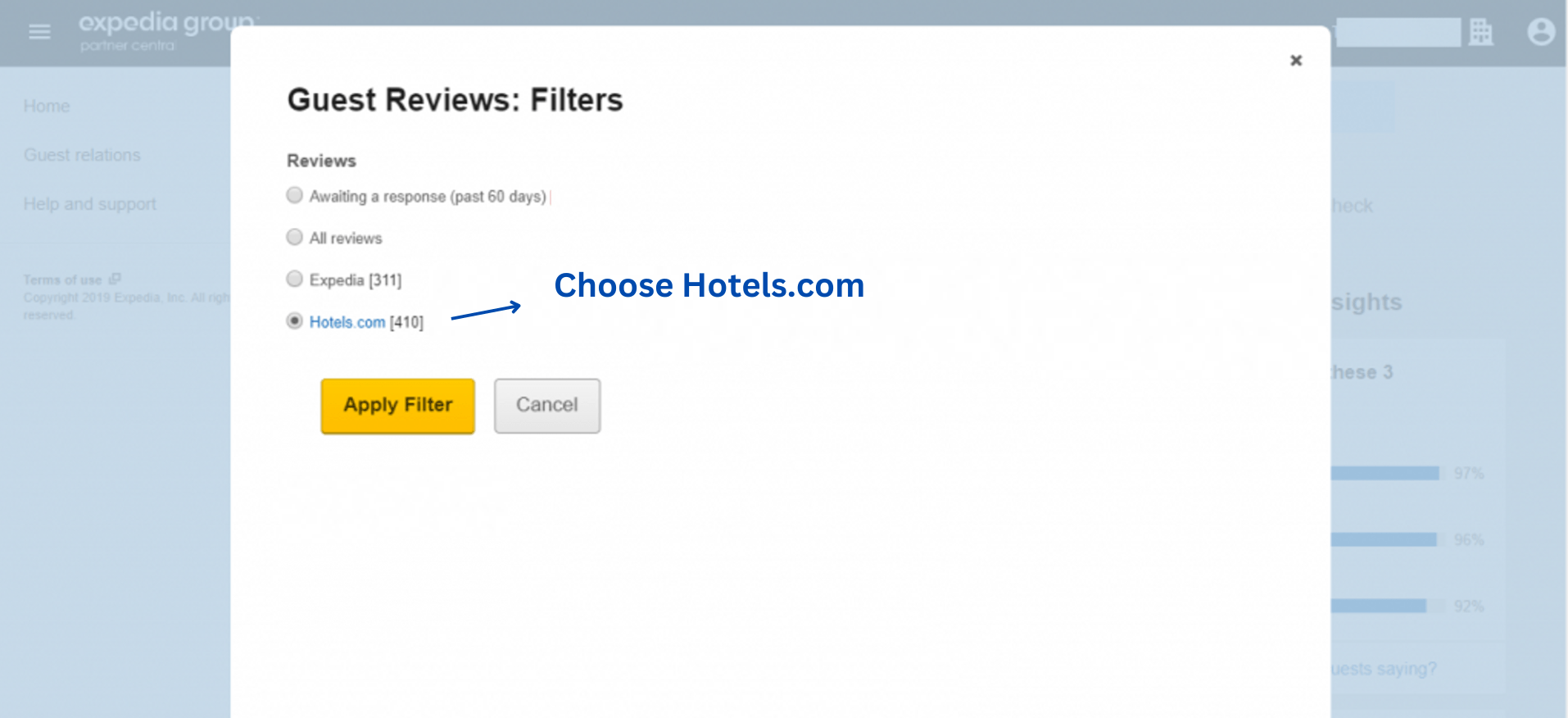 come filtrare le recensioni di hotels.com su expedia