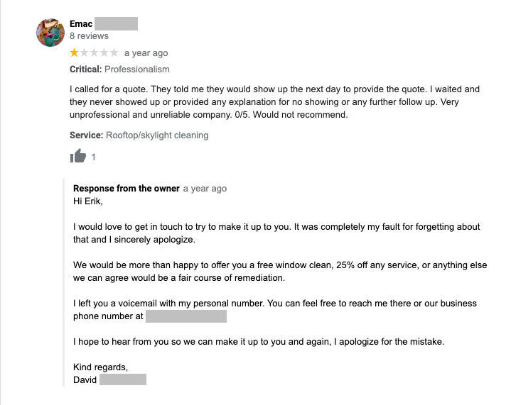 screenshot risposta errata recensione negativa google