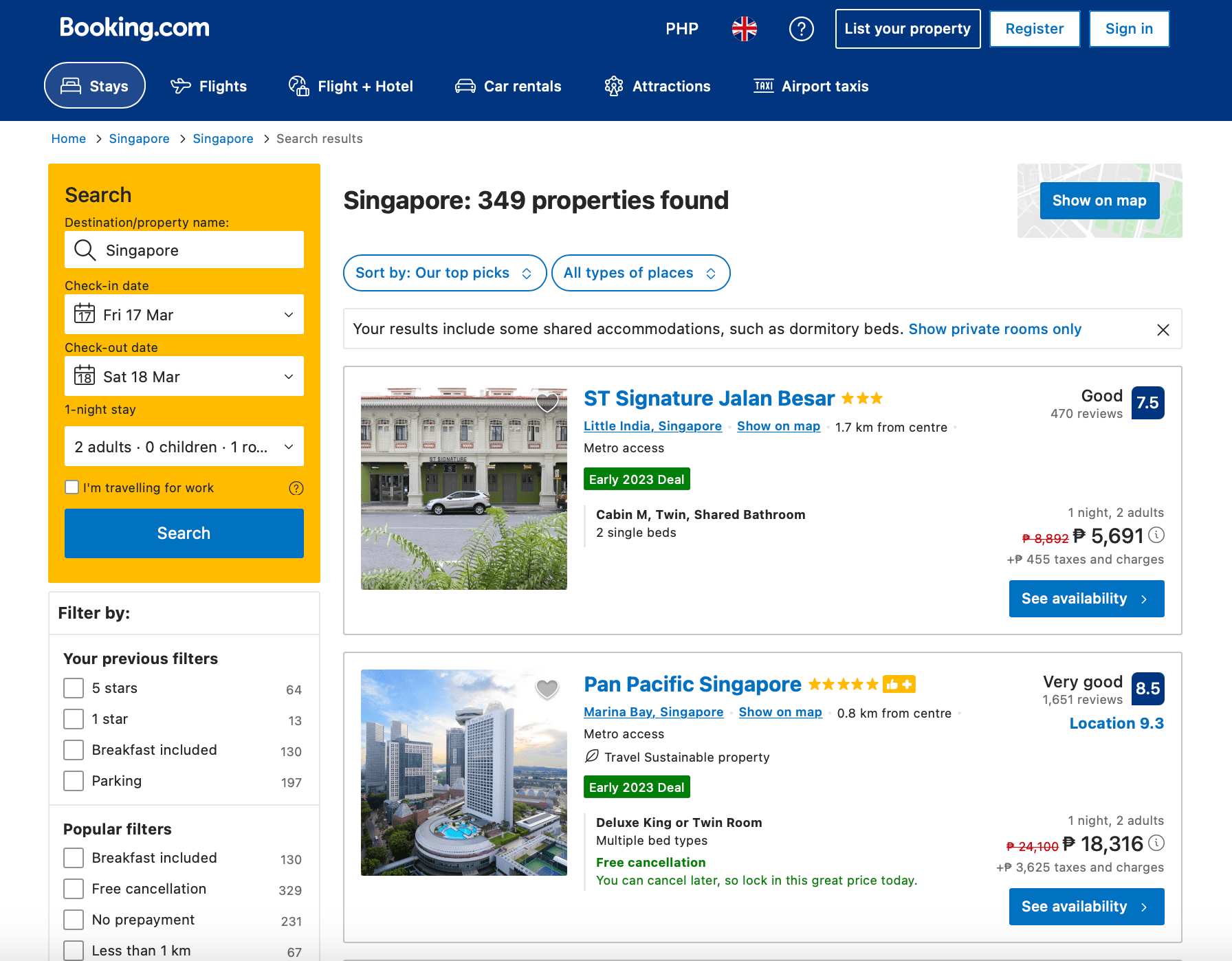 Listado personalizado para usuarios de Booking.com