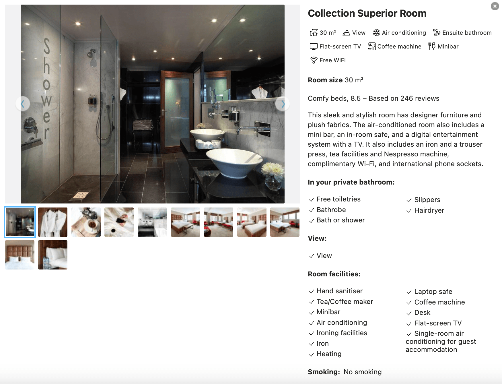 descripción completa del anuncio de booking.com