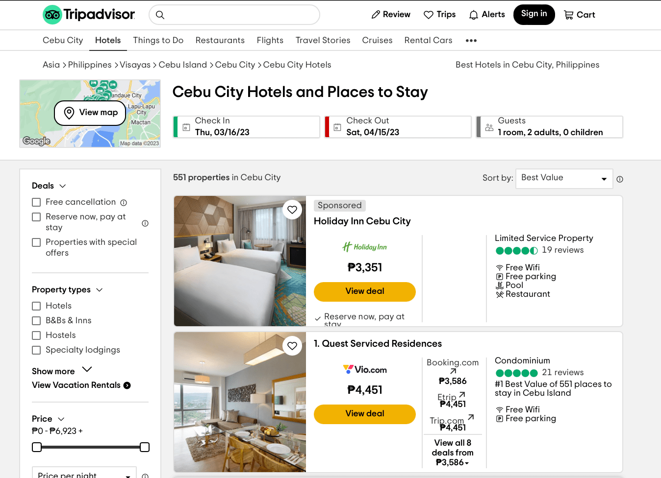 posizionamento sponsorizzato da tripadvisor