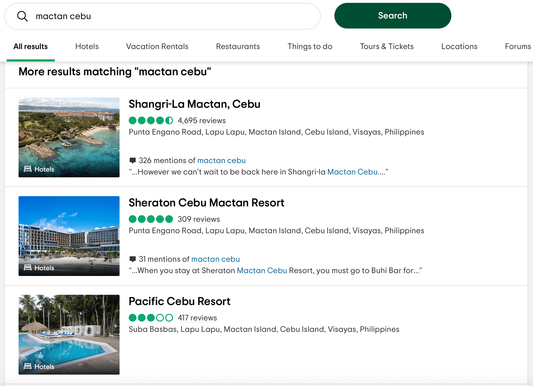 Beispiel-Tripadvisor-Suche