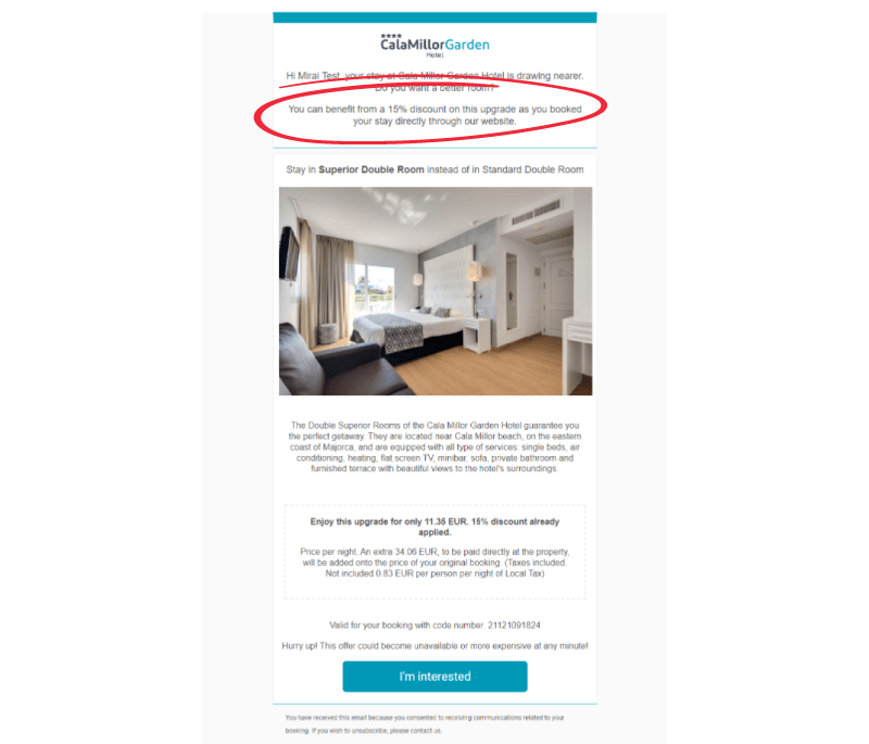 conferma della prenotazione dell'hotel