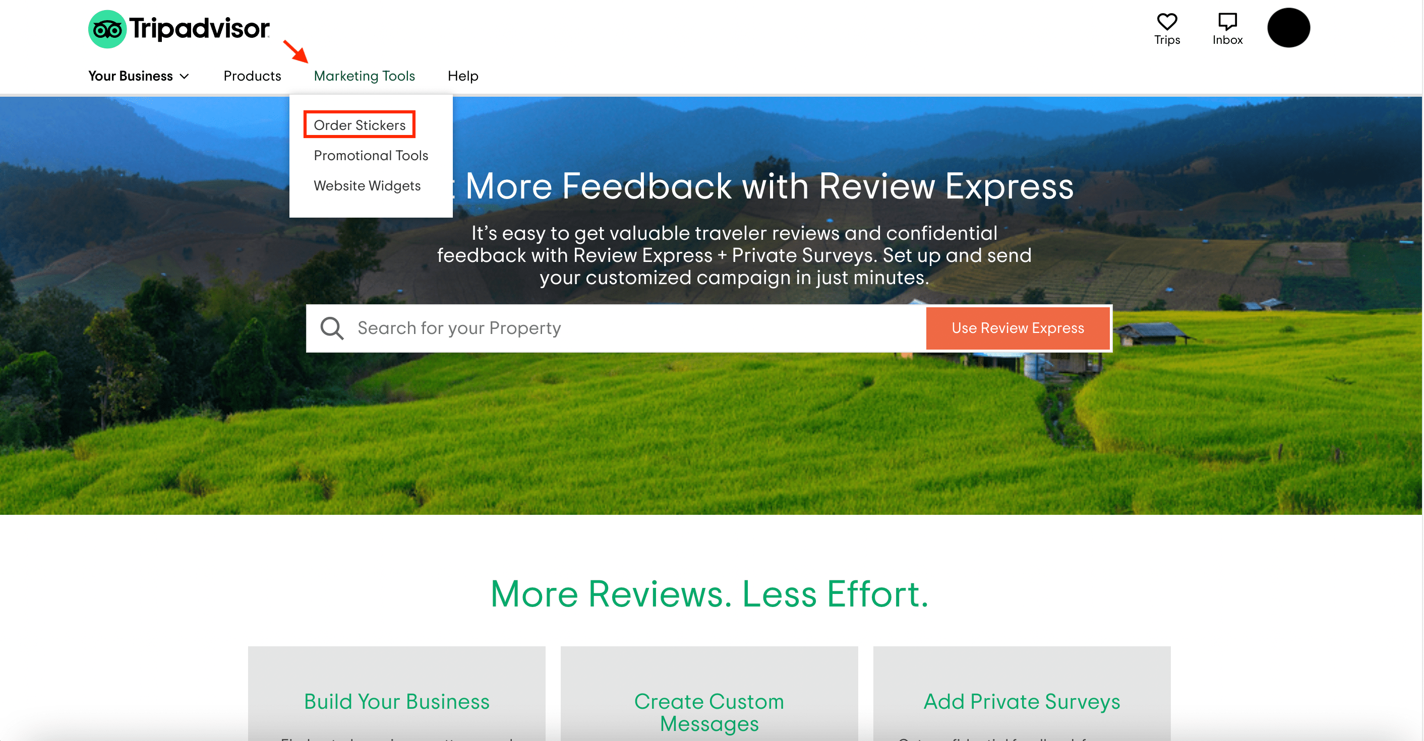 come ordinare l'adesivo di TripAdvisor