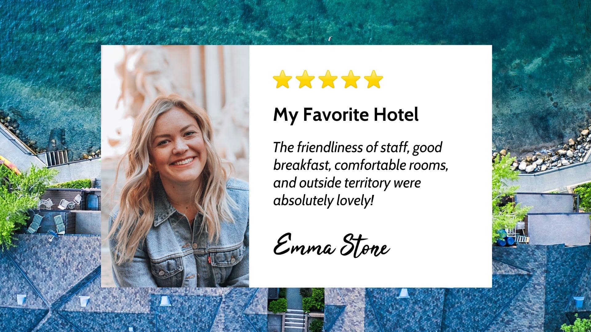 Ejemplo de testimonio de un hotel
