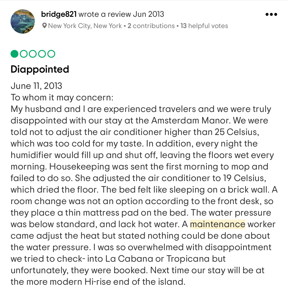 recensione dello screenshot sui lavori di manutenzione deludenti