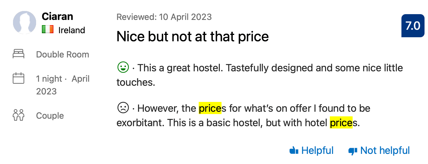 screenshot prenotazione recensione prezzi hotel