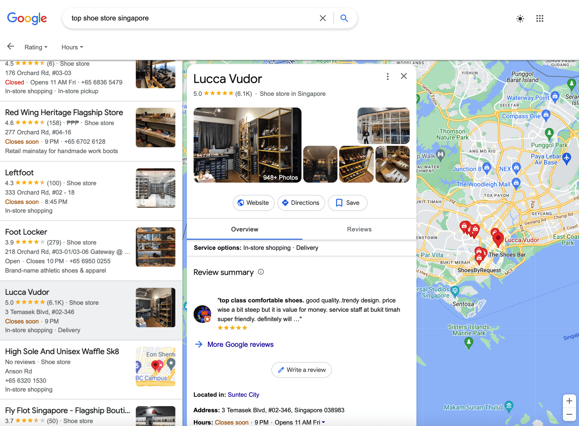 screenshot google search lucca vudor