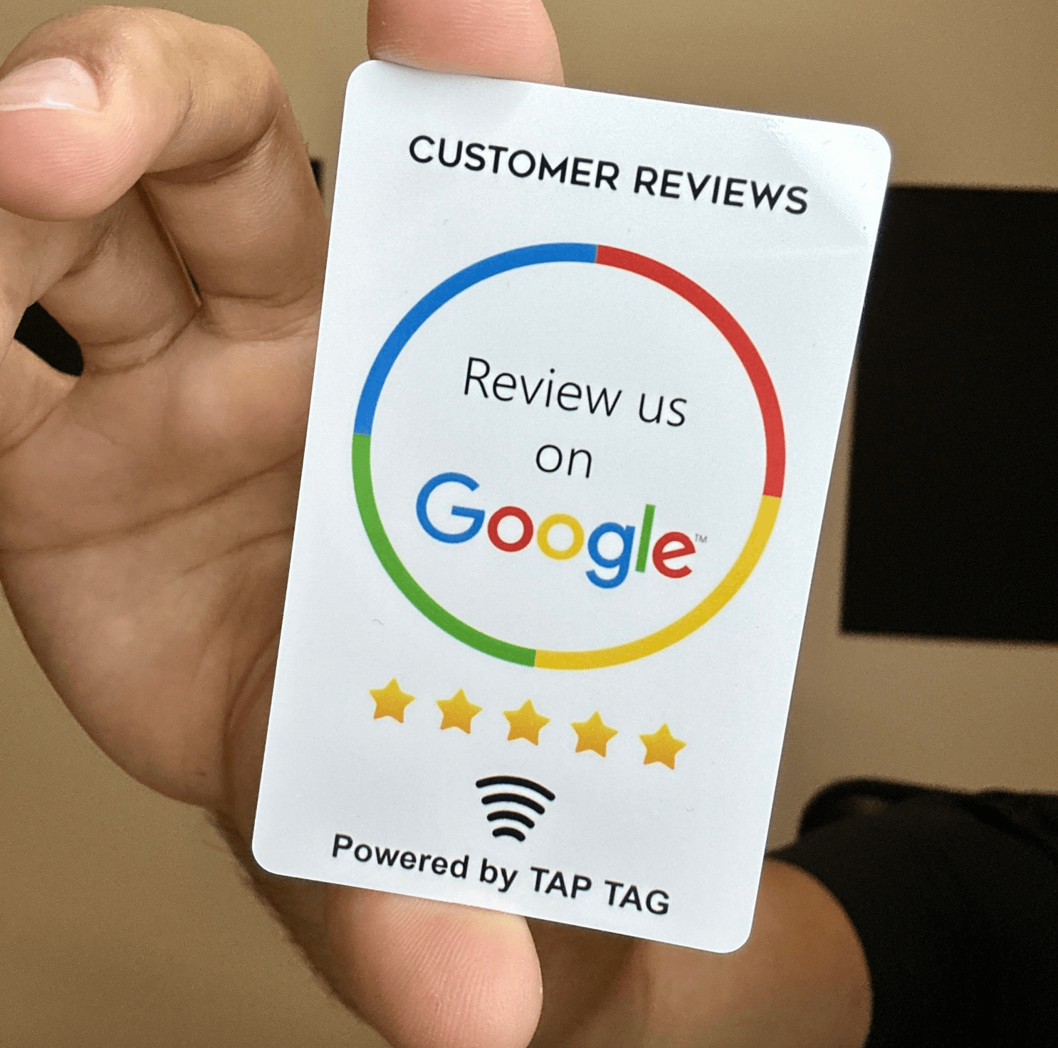 sample review us on google tap tag