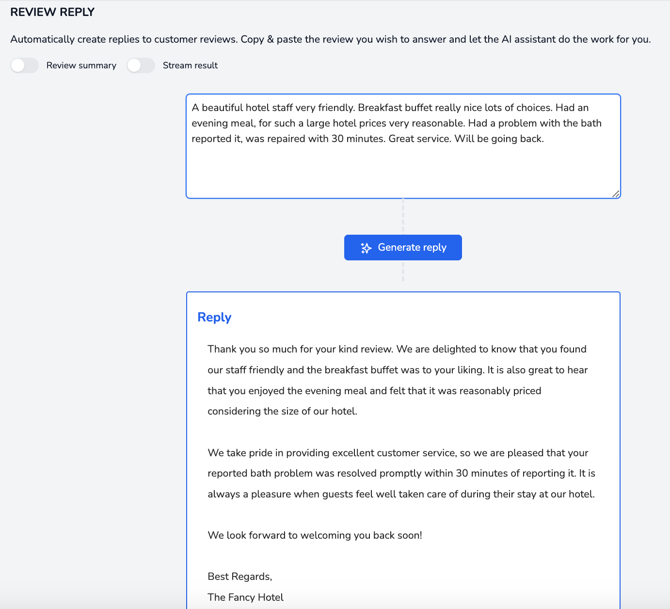 utilizzando l'assistente di risposta alle recensioni di intelligenza artificiale per rispondere alle recensioni di Google