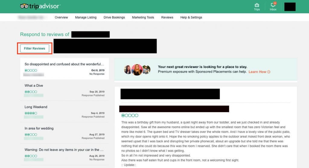 Beispiel-Dashboard für TripAdvisor-Partnerbewertungen