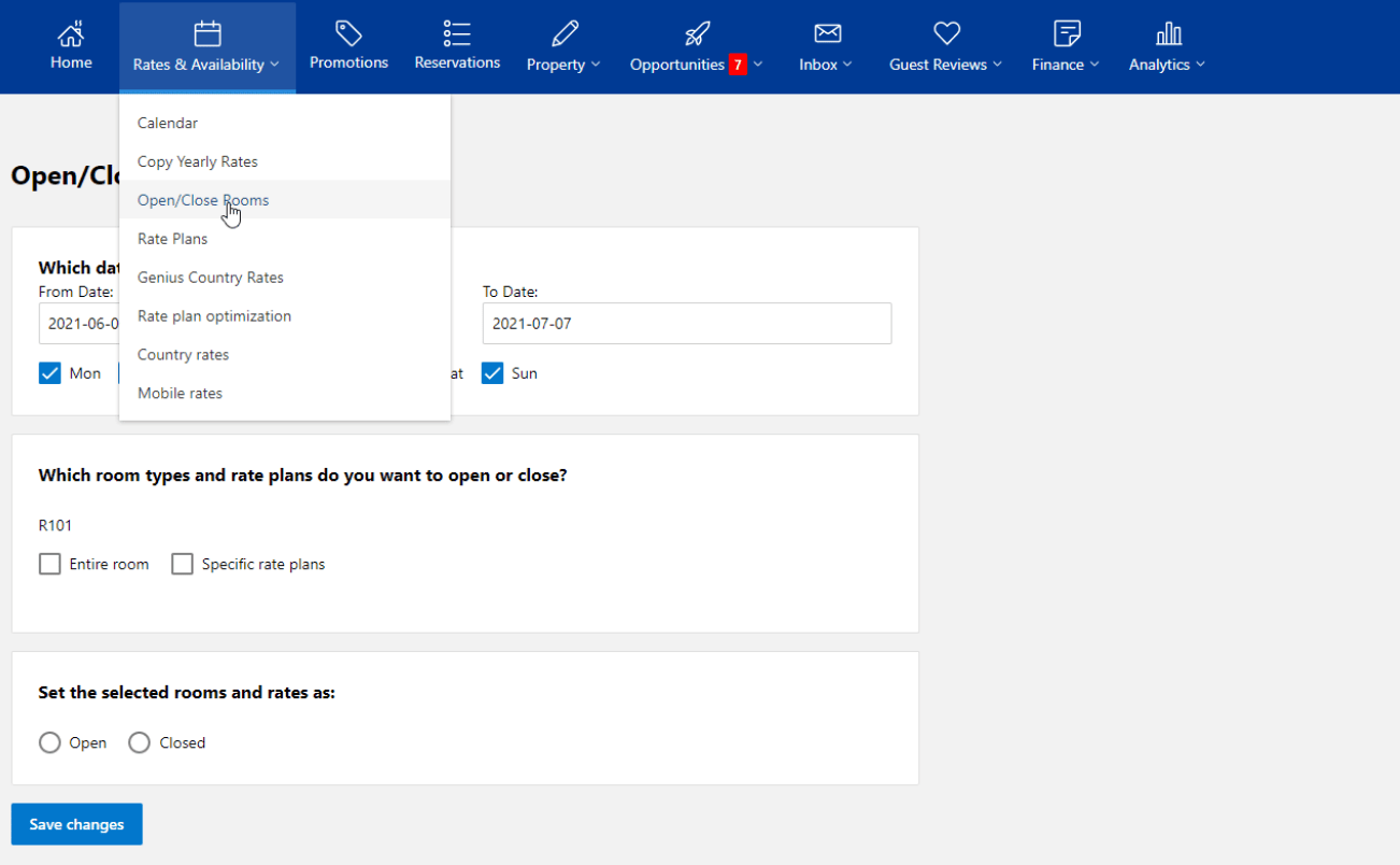 screenshot di booking.com che rimuove la proprietà