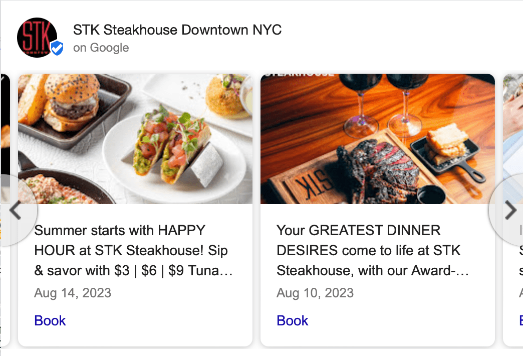 screenshot Google aggiorna Manhattan Steakhouse