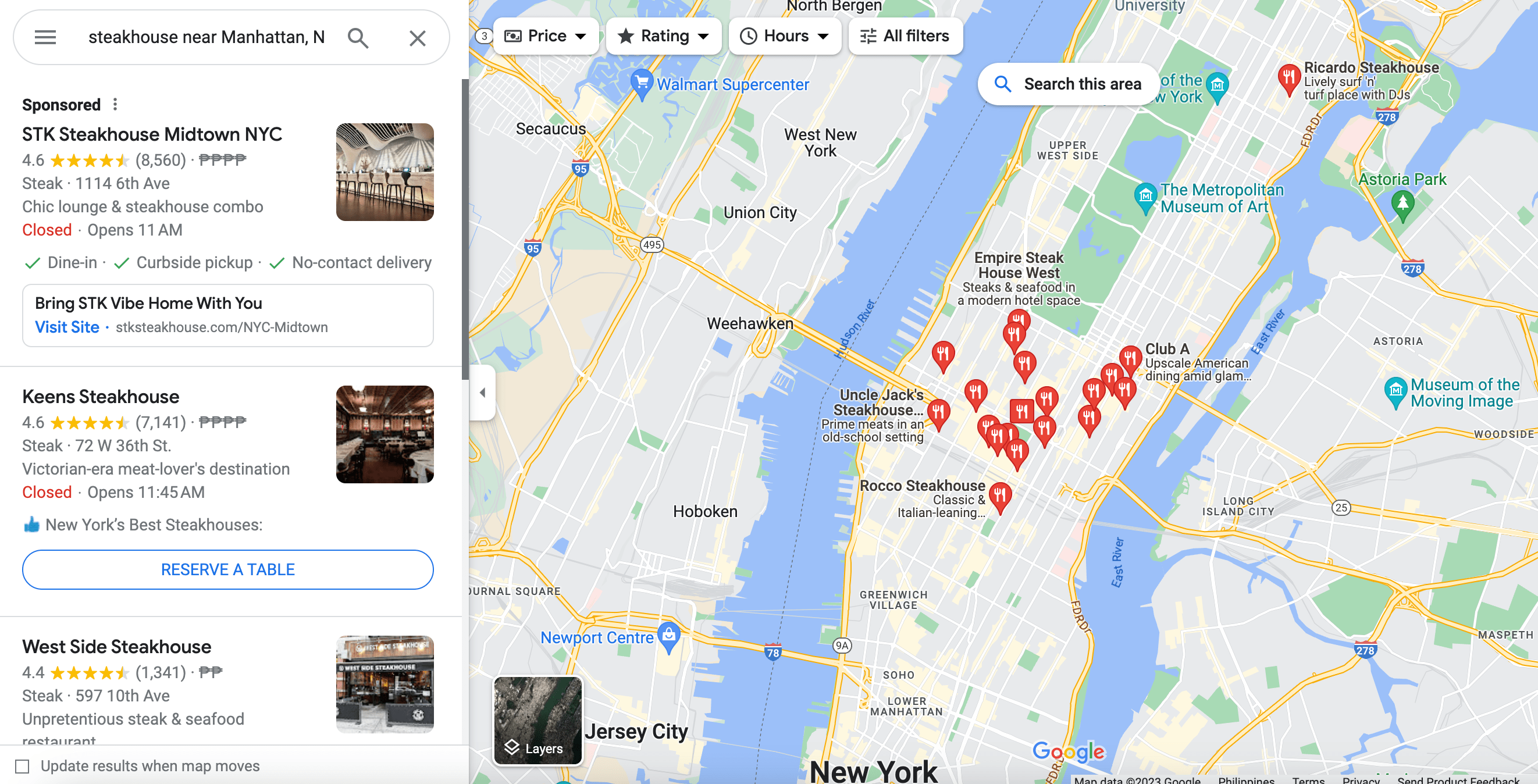 screenshot delle inserzioni GMB su Google Maps