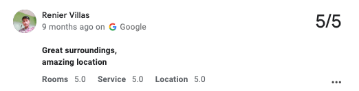 avis positif sur la localisation Google