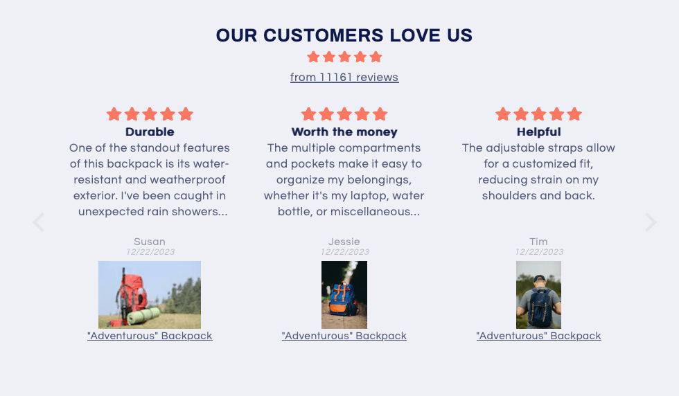 screenshot ecommerce review plugin