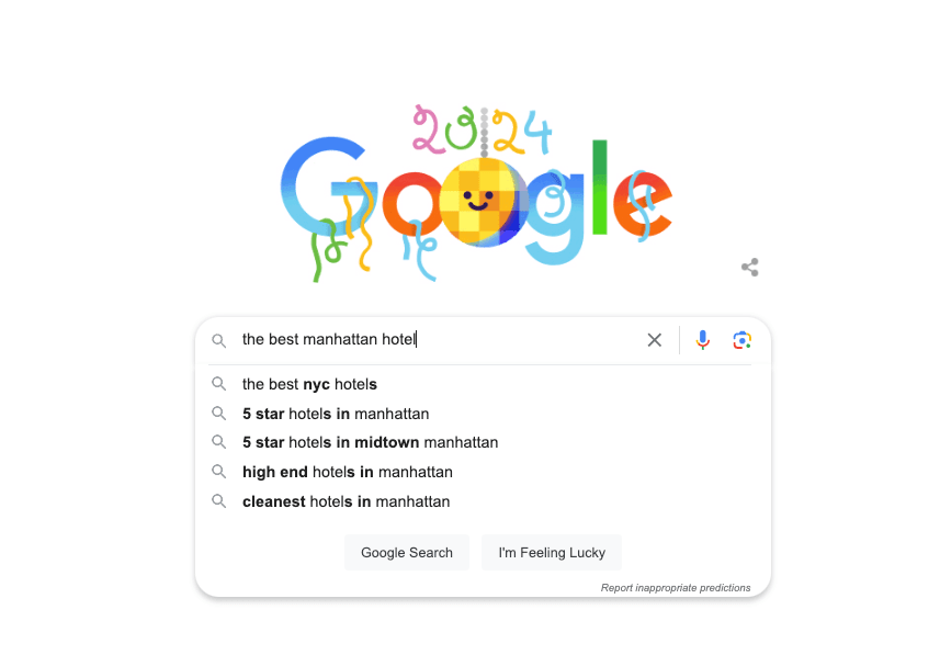 screenshot parole chiave ricerca web google