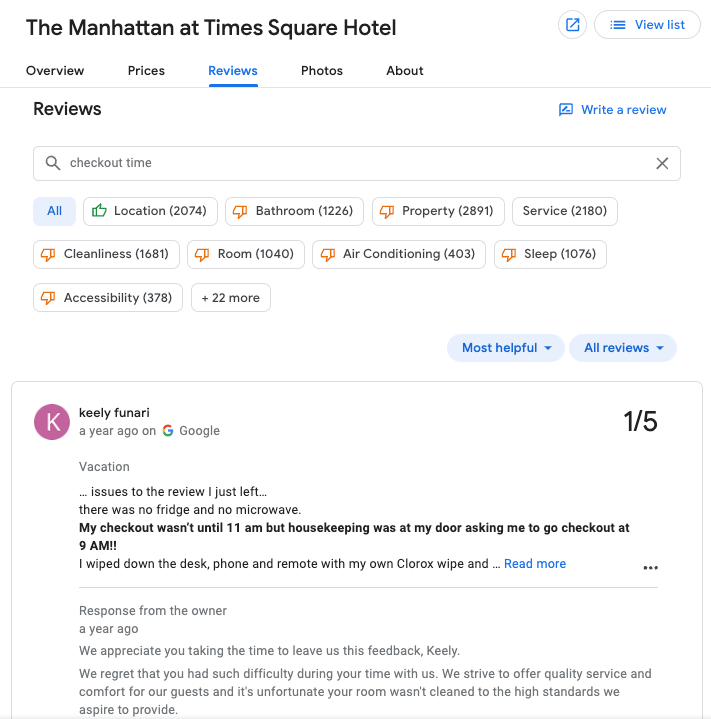 screenshot ricerca recensioni Google desktop