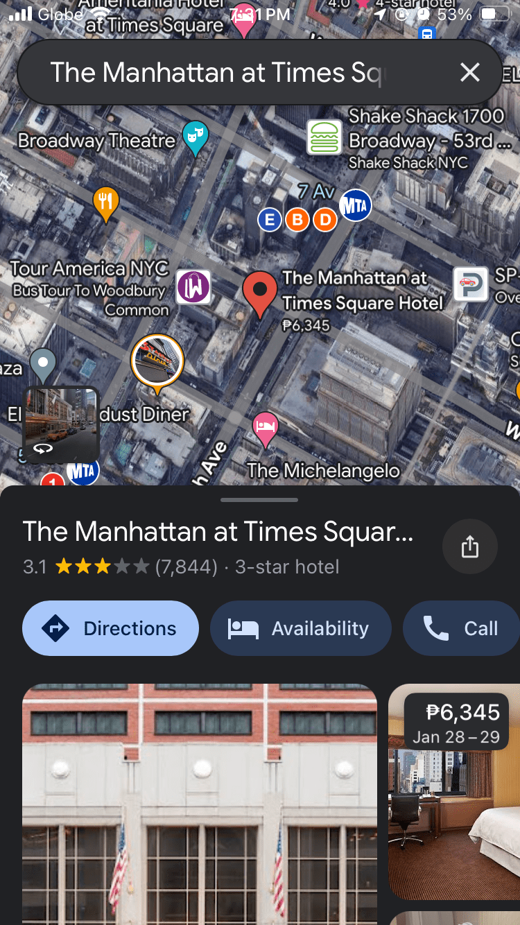 ricerca di screenshot in elenco su Google Maps