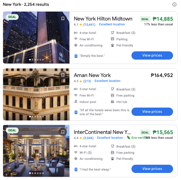 numero di recensioni di Google Business Hotels