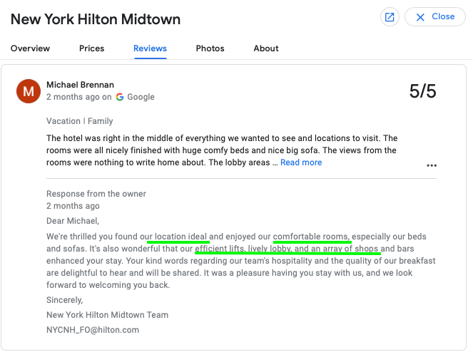 parole chiave SEO nelle risposte alle recensioni