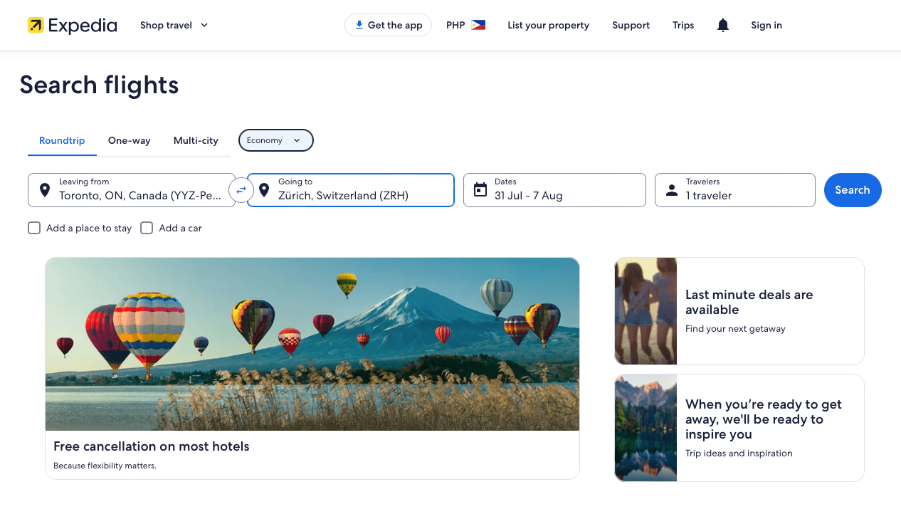 Reservas de Expedia