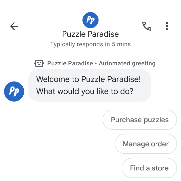 Einrichten eines Google Business Chat-Agenten