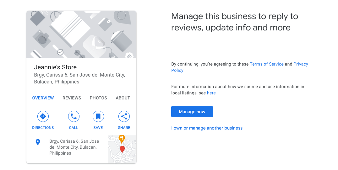 verifica aziendale di Google tramite Google Maps