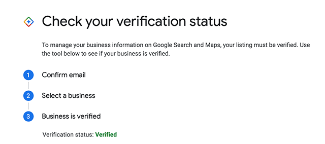 controlla la verifica del profilo aziendale di Google