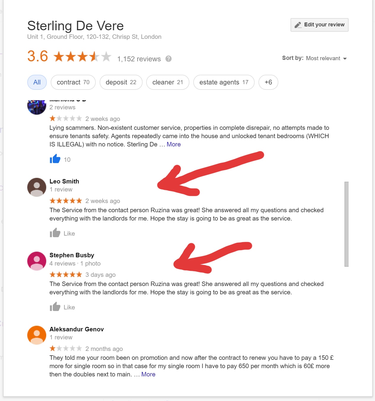 gefälschte Google-Bewertungen