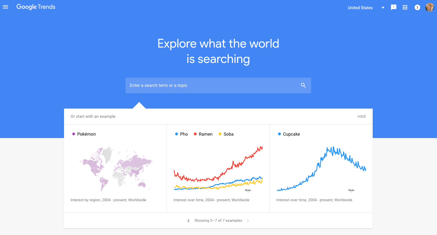 screenshot di Google Trends