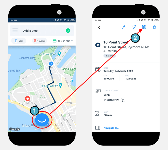 screenshot Google Maps indicazioni stradali ricerca Australia