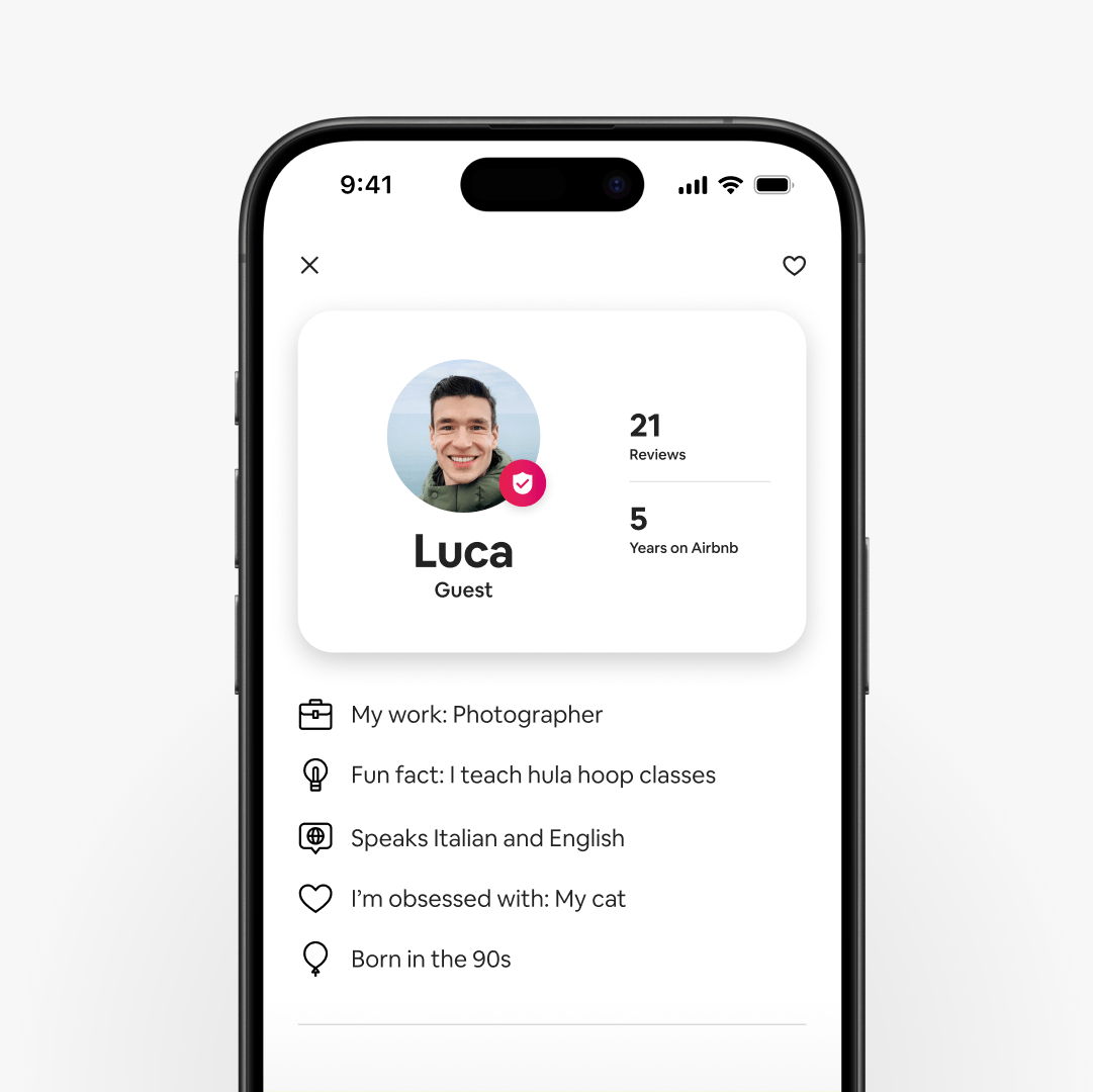 Mobile Ansicht eines Airbnb-Gastprofils