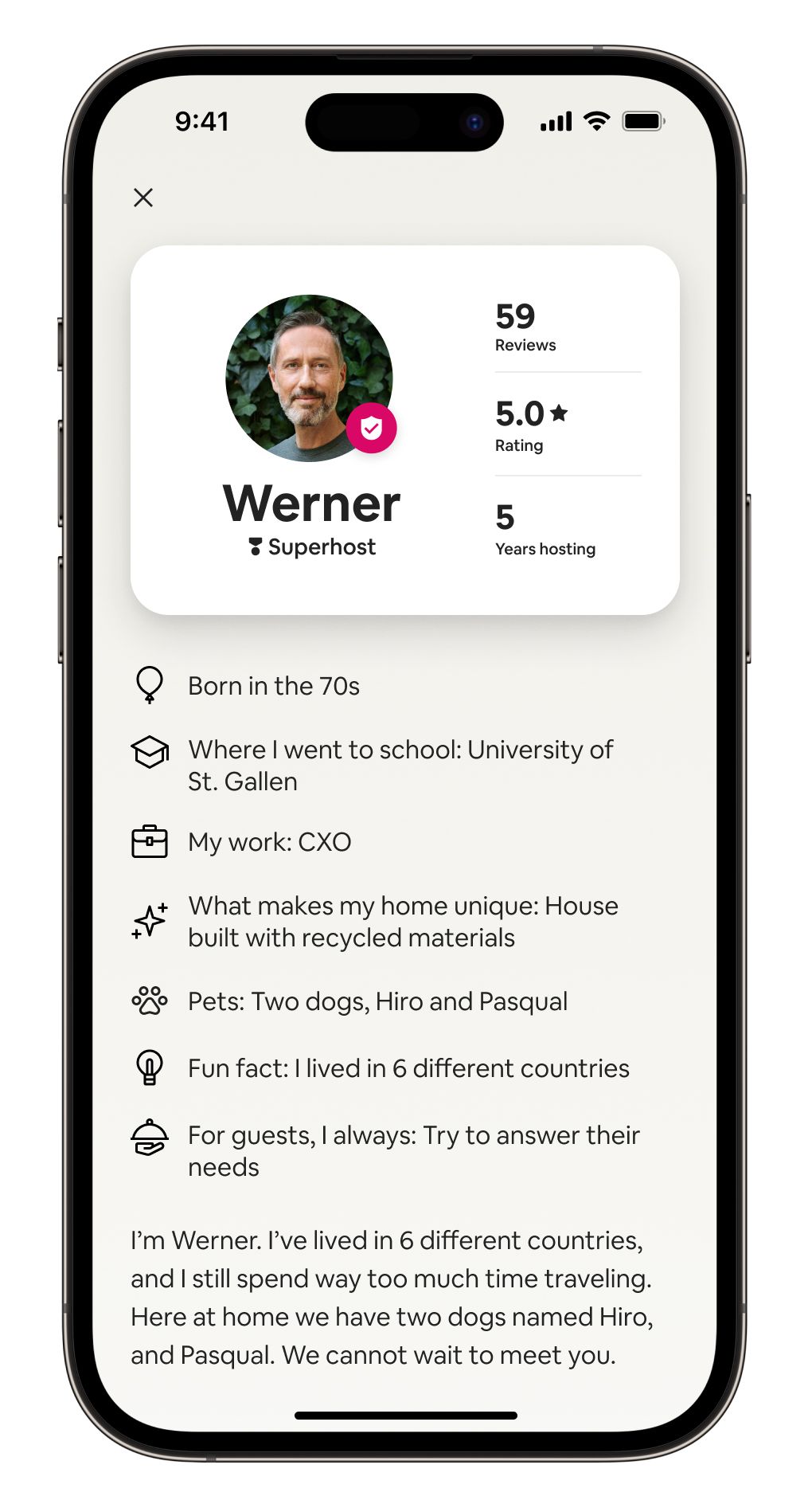 Airbnb-Gästeprofil