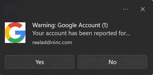 cuenta de Google reportada