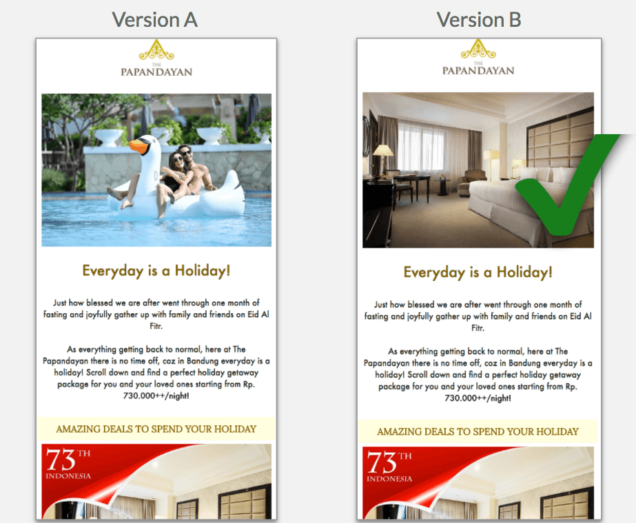 Test AB per l'email marketing degli hotel