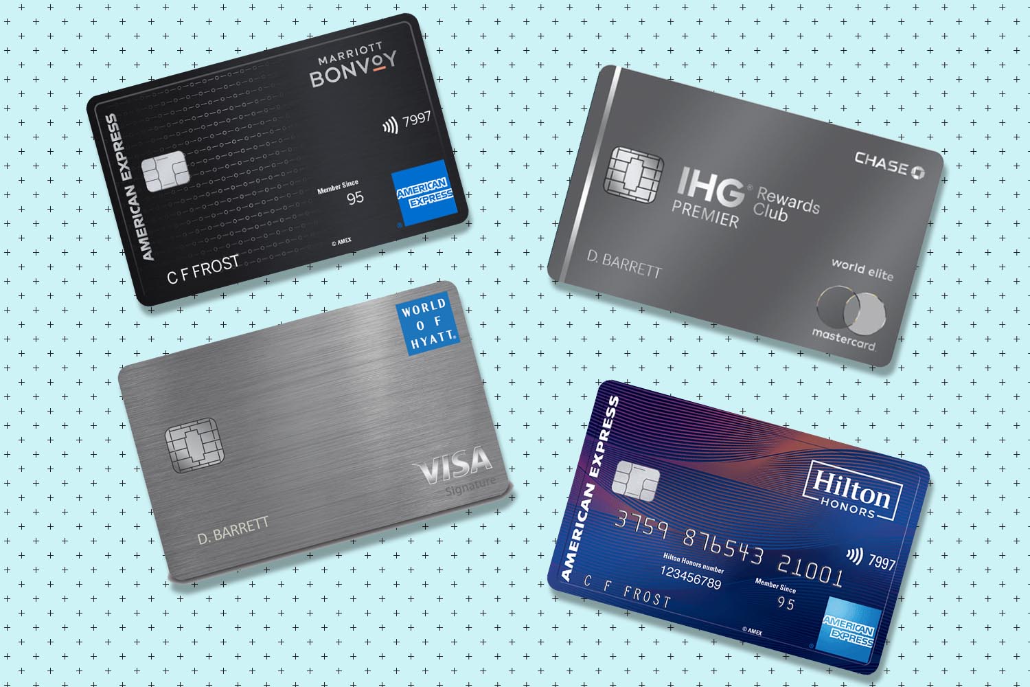 cartes de crédit d'hôtel