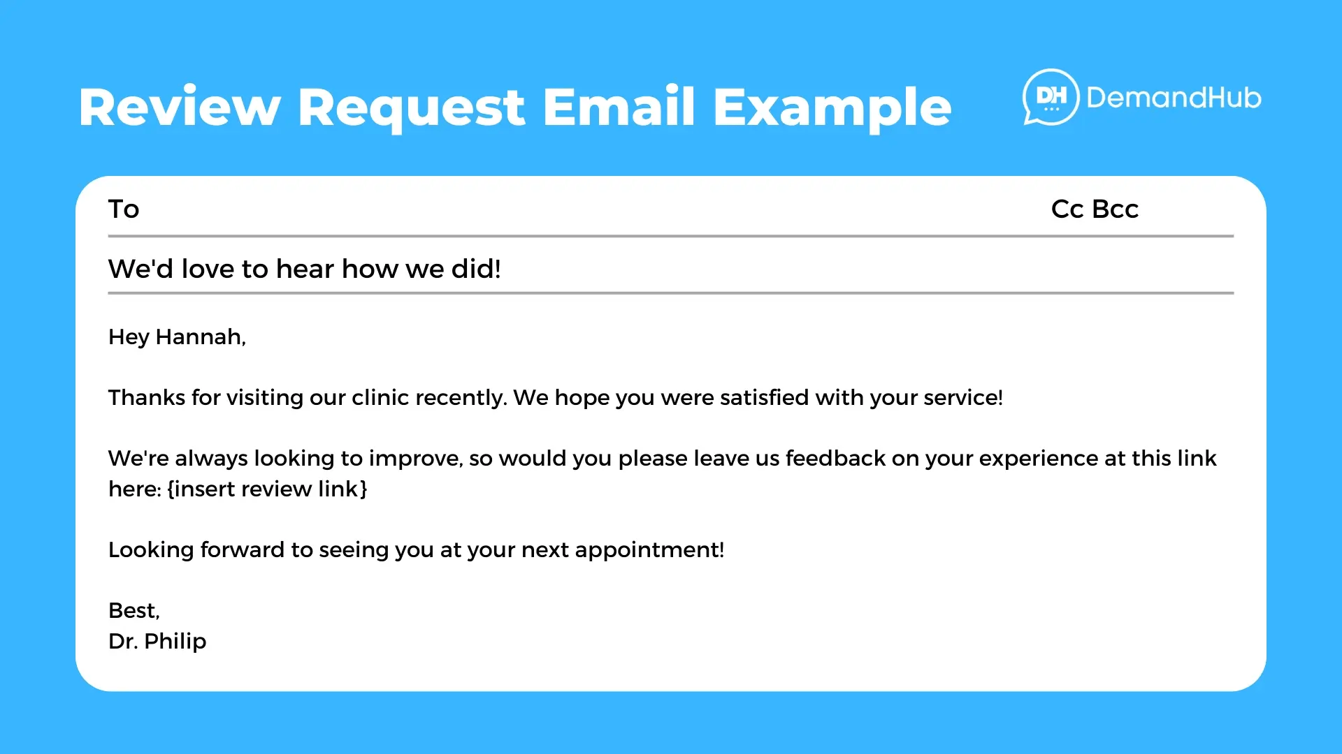 email asking for google reviews